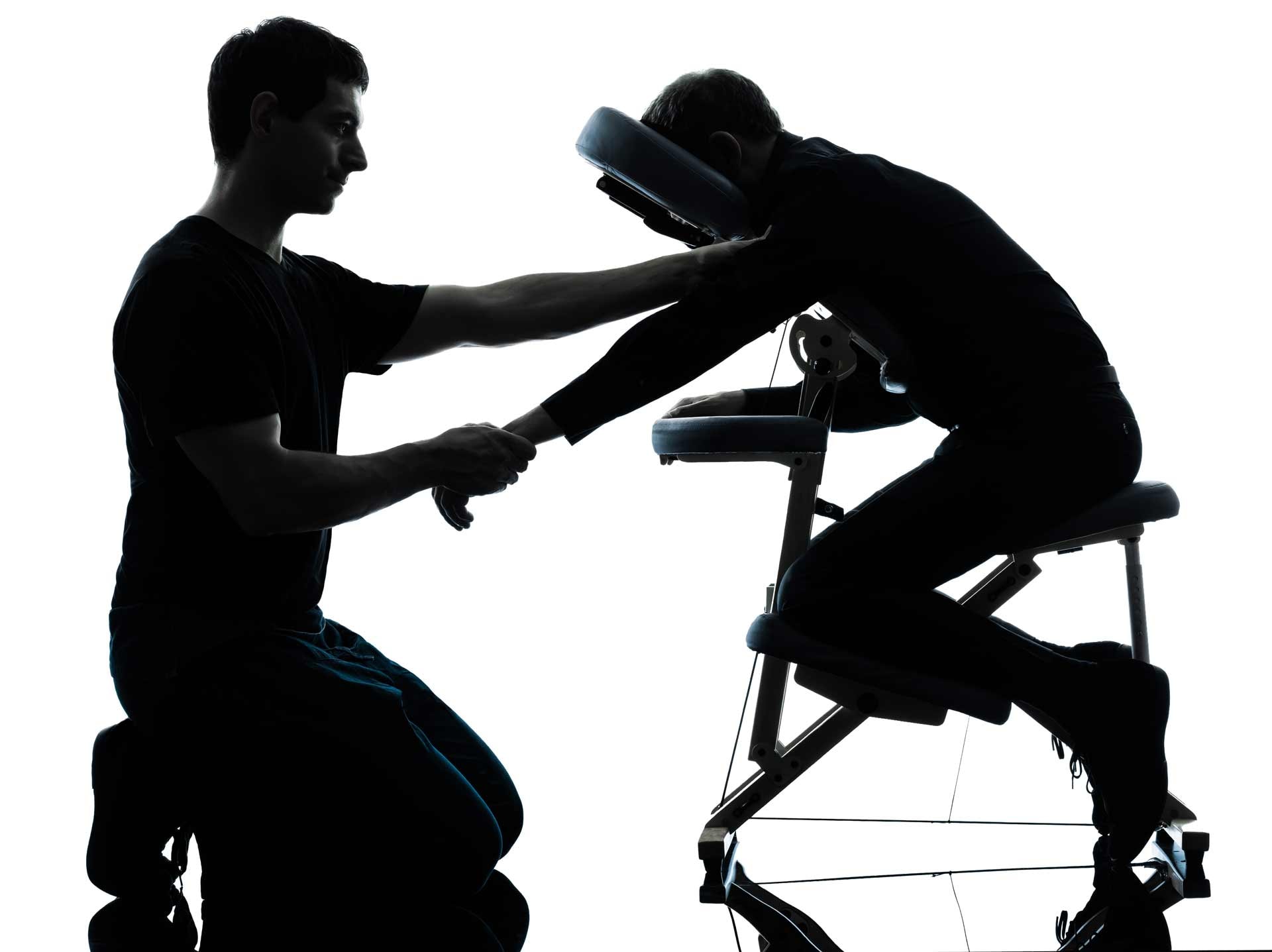 Person receiving relaxing neck and shoulder massage